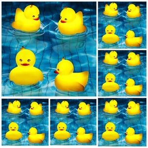 Nwt 24 light up usb charging wireless floating ducks , pool toy decorations
